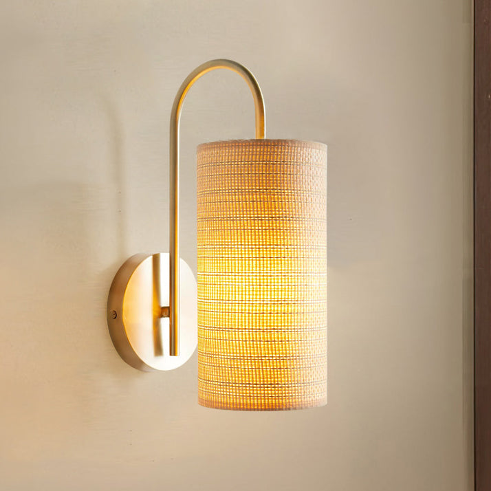 Curved Pole Cylinder Hardware Wall Lamp