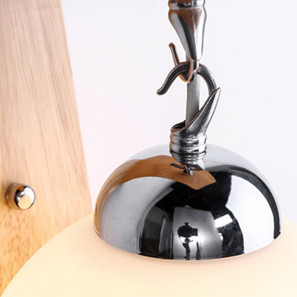 Globe Rectangle Rubberwood Hardware Wall Lamp