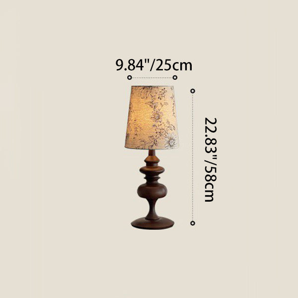 Cylinder Floral Fabric Solid Table Lamp