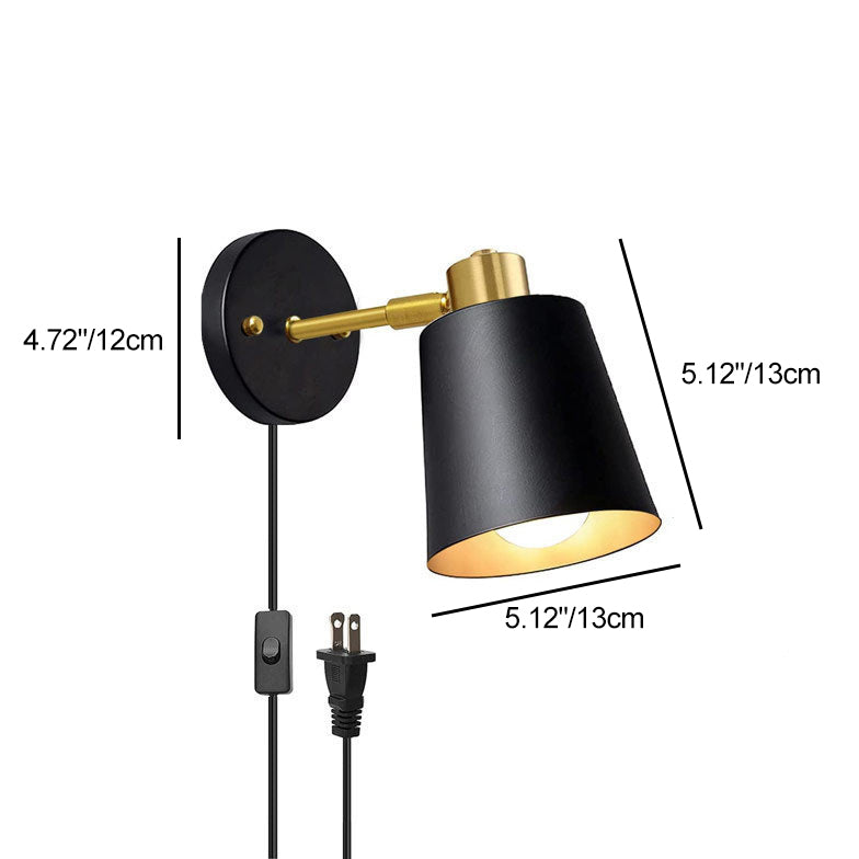 Round Cylinder Iron Bedroom Wall Lamp