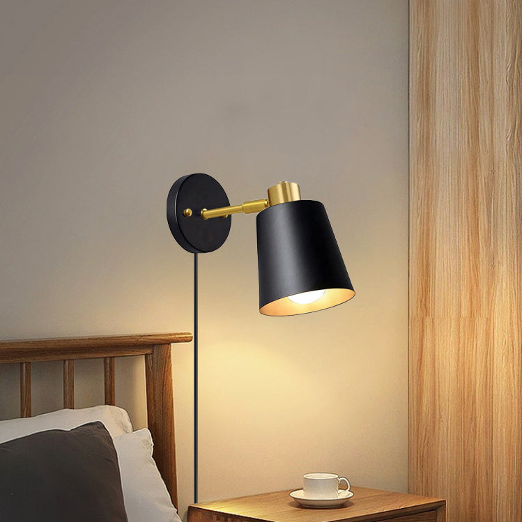 Round Cylinder Iron Bedroom Wall Lamp