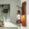 Rectangular Wood Grain Kerosene Wall Lamp