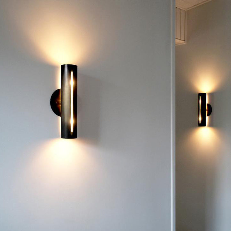 Cylinder Iron Living Room Wall Lamp