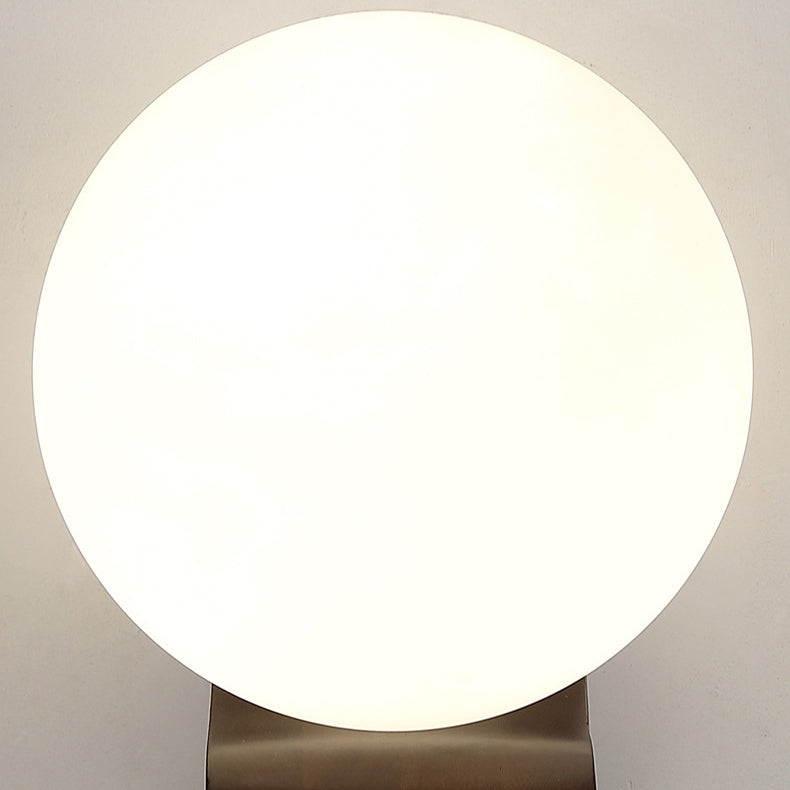 Globe Rubberwood Glass Living Wall Lamp