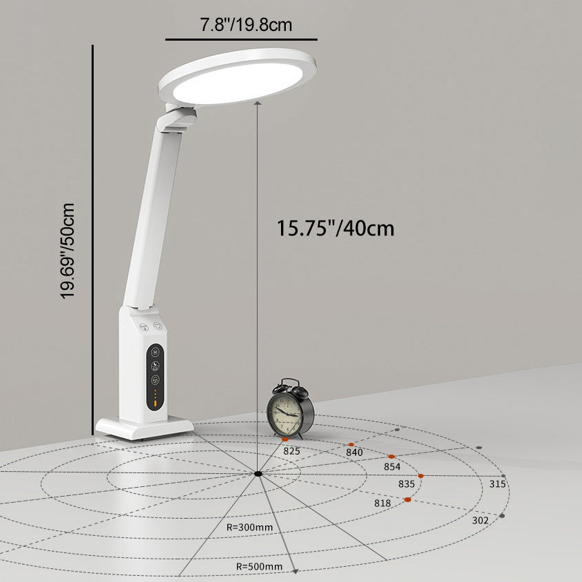 Foldable Round Rectangle ABS Table Lamp
