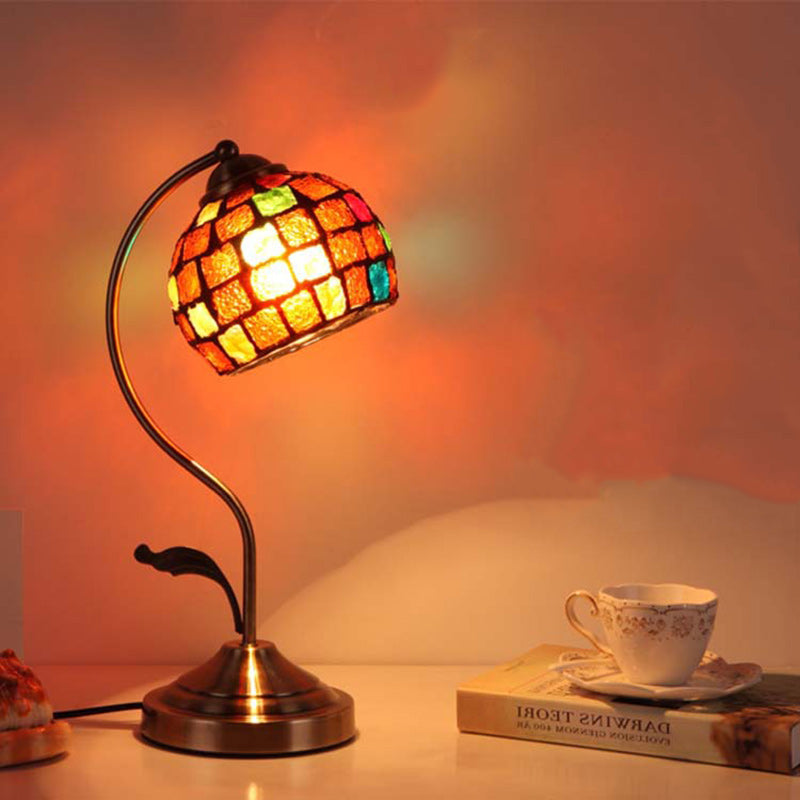 Round Dome Curved Pole Table Lamp