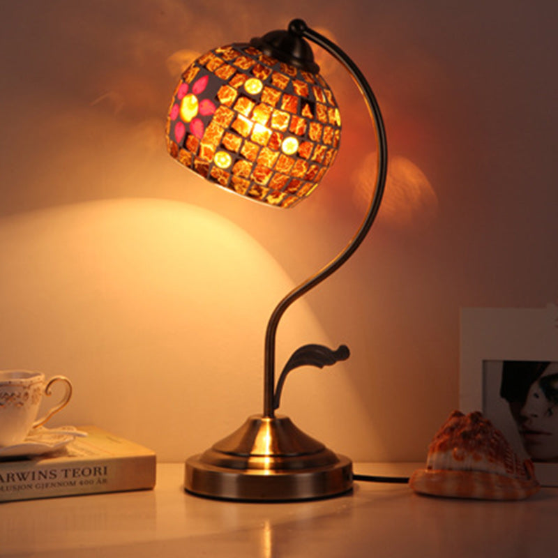 Round Dome Curved Pole Table Lamp