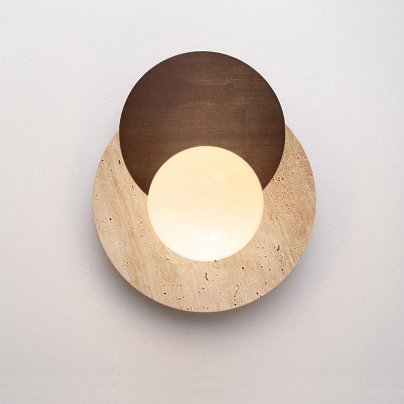 Double Round Orb Yellow Wall Lamp