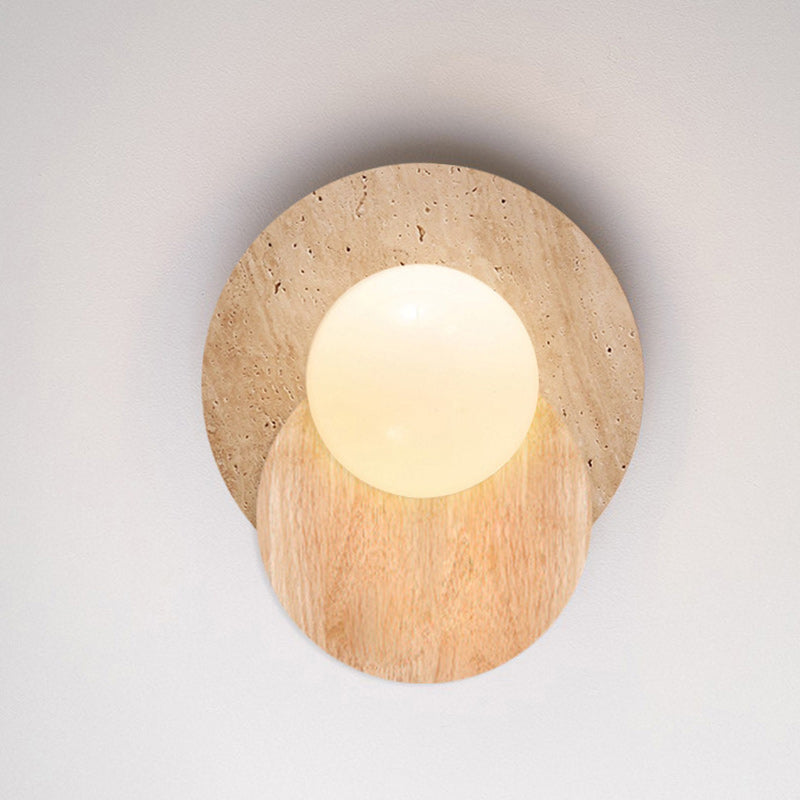 Double Round Orb Yellow Wall Lamp