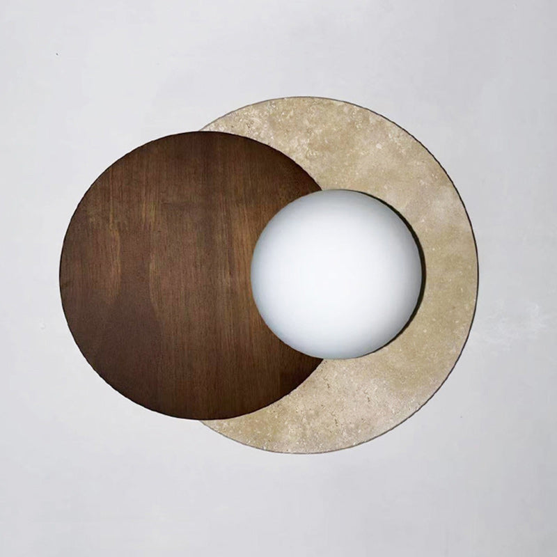 Double Round Orb Yellow Wall Lamp