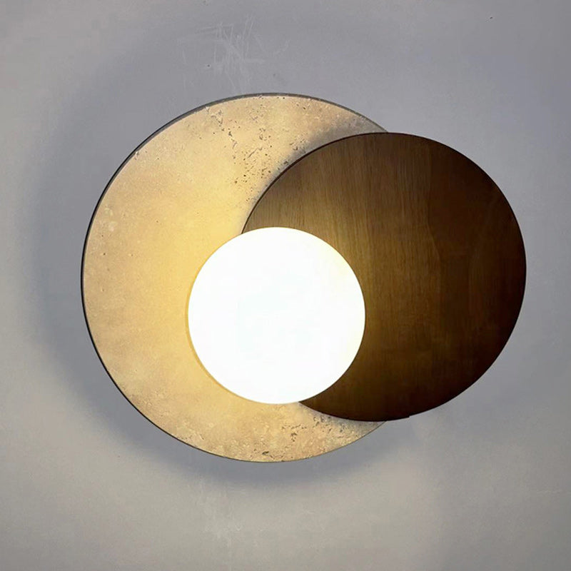 Double Round Orb Yellow Wall Lamp