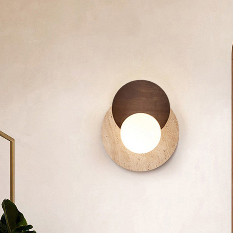 Double Round Orb Yellow Wall Lamp