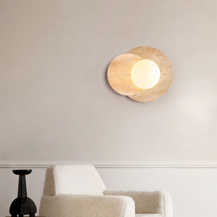Double Round Orb Yellow Wall Lamp