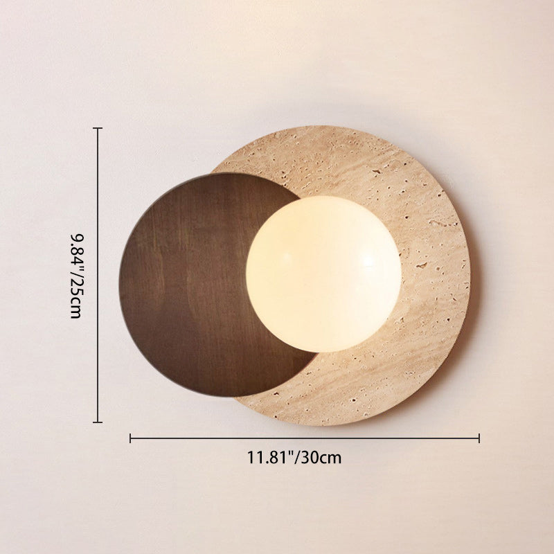 Double Round Orb Yellow Wall Lamp
