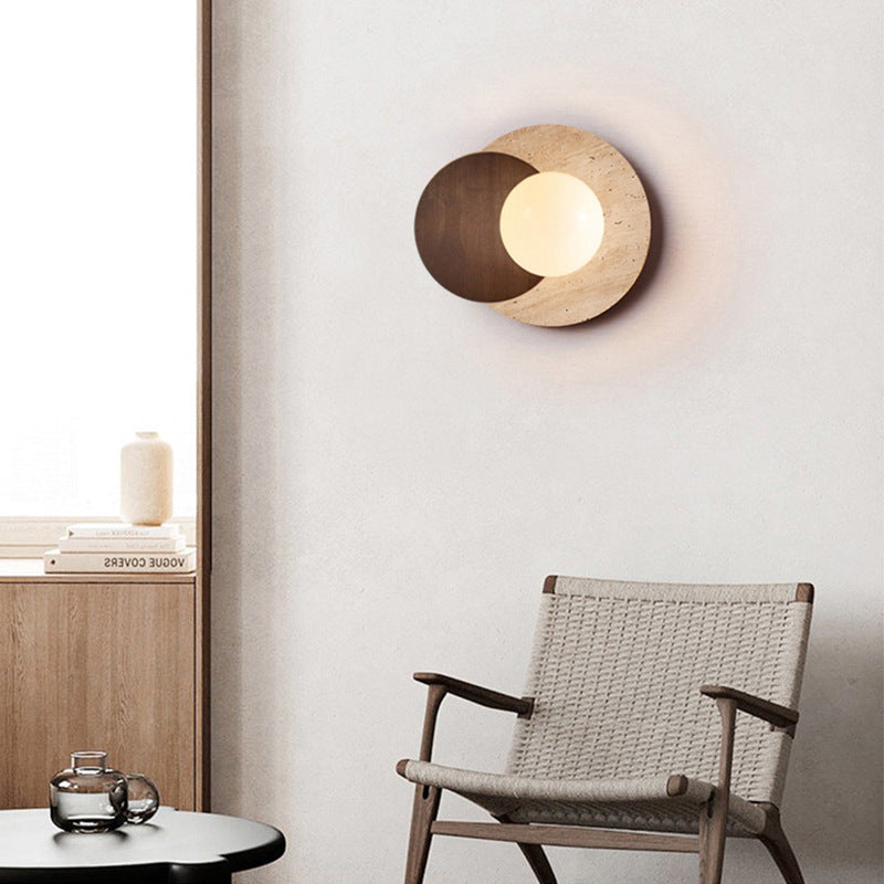 Double Round Orb Yellow Wall Lamp