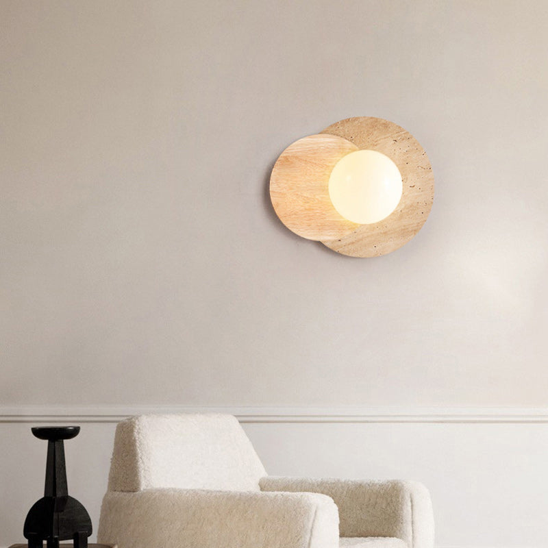 Double Round Orb Yellow Wall Lamp