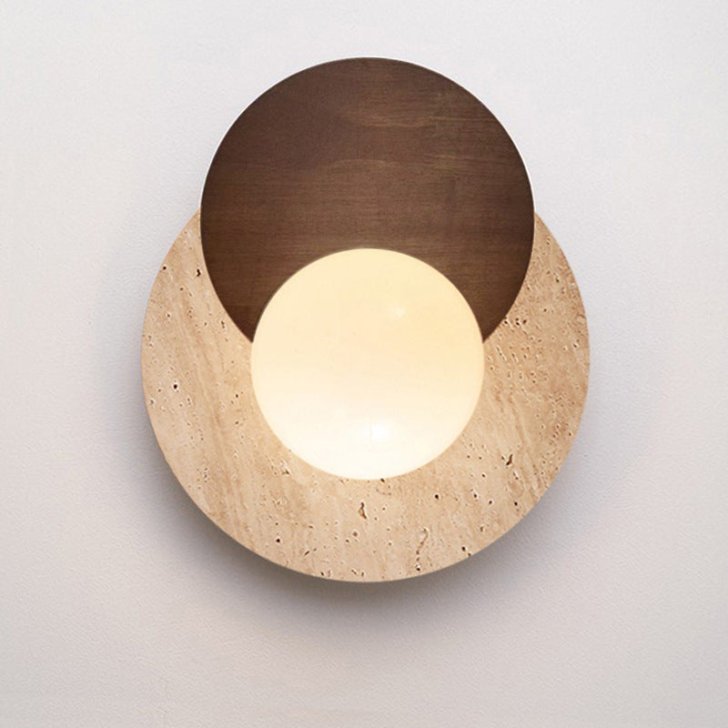 Double Round Orb Yellow Wall Lamp