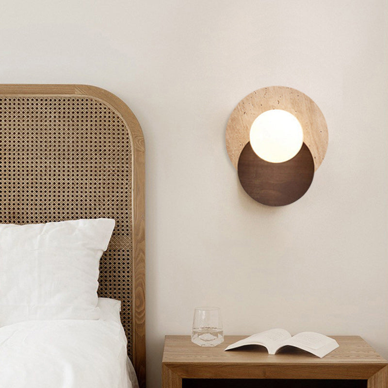 Double Round Orb Yellow Wall Lamp