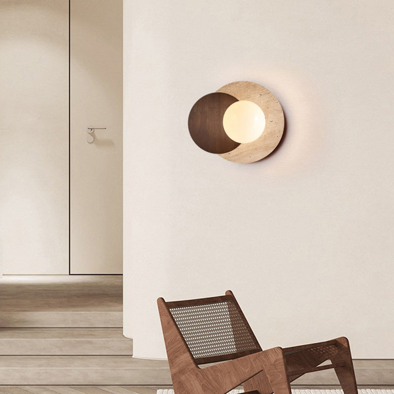 Double Round Orb Yellow Wall Lamp