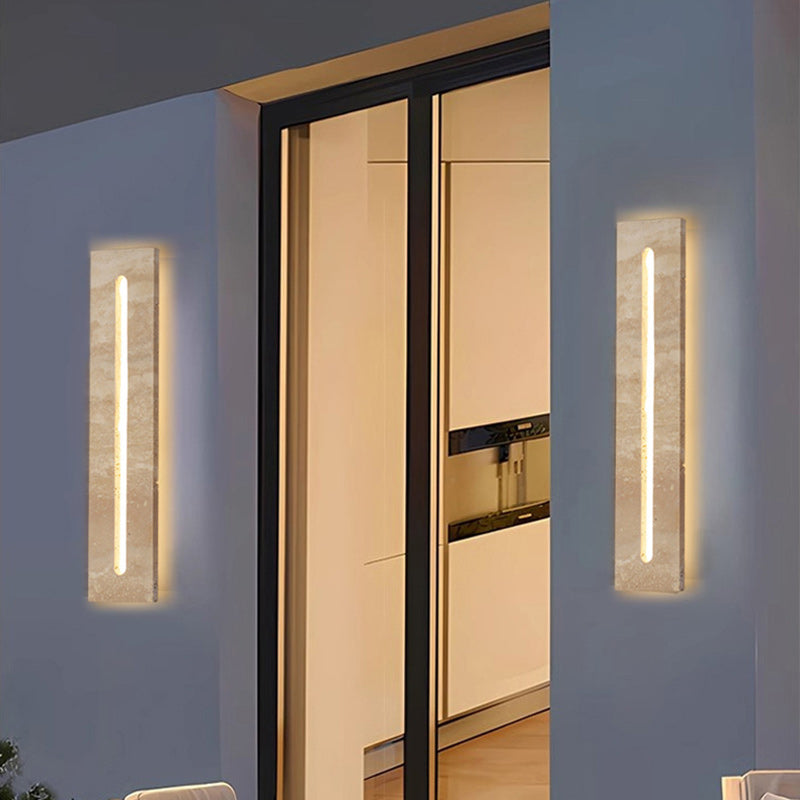 Indoor Rectangle Yellow Travertine Outdoor Light