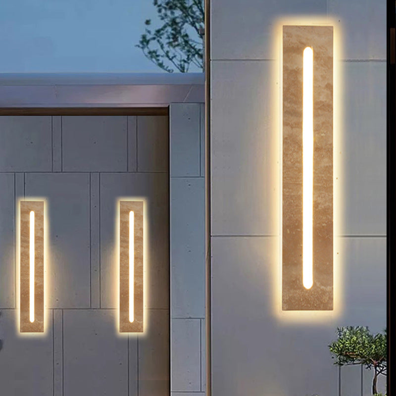 Indoor Rectangle Yellow Travertine Outdoor Light