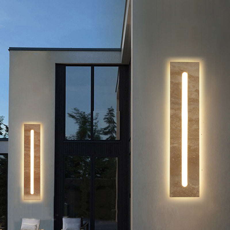 Indoor Rectangle Yellow Travertine Outdoor Light