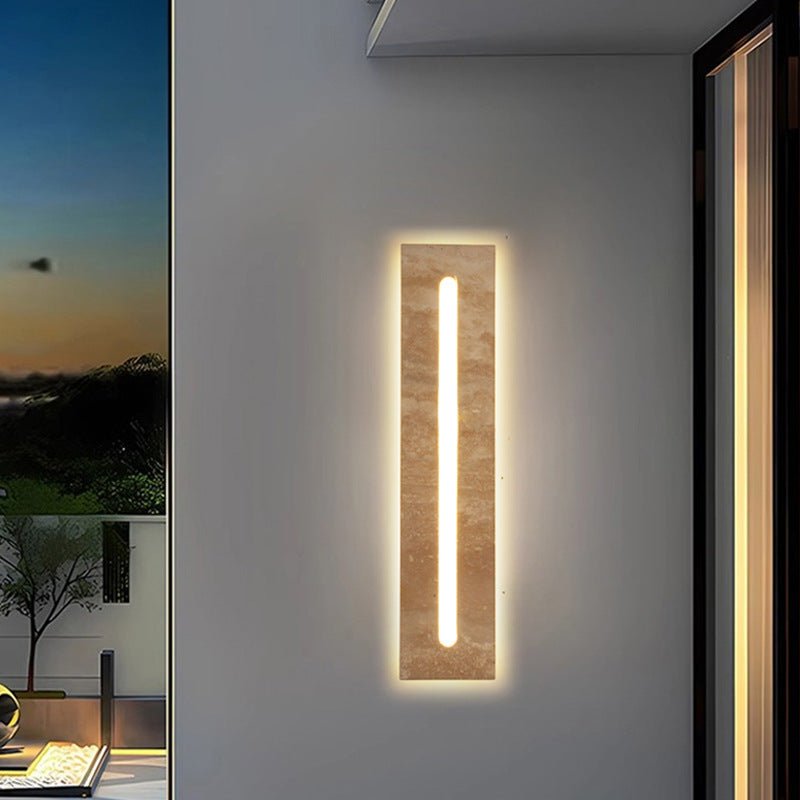 Indoor Rectangle Yellow Travertine Outdoor Light