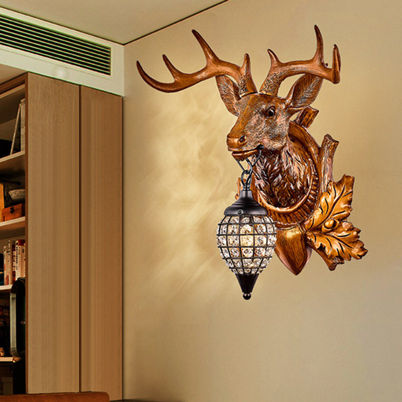 Deer Antler Iron Resin Wall Lamp