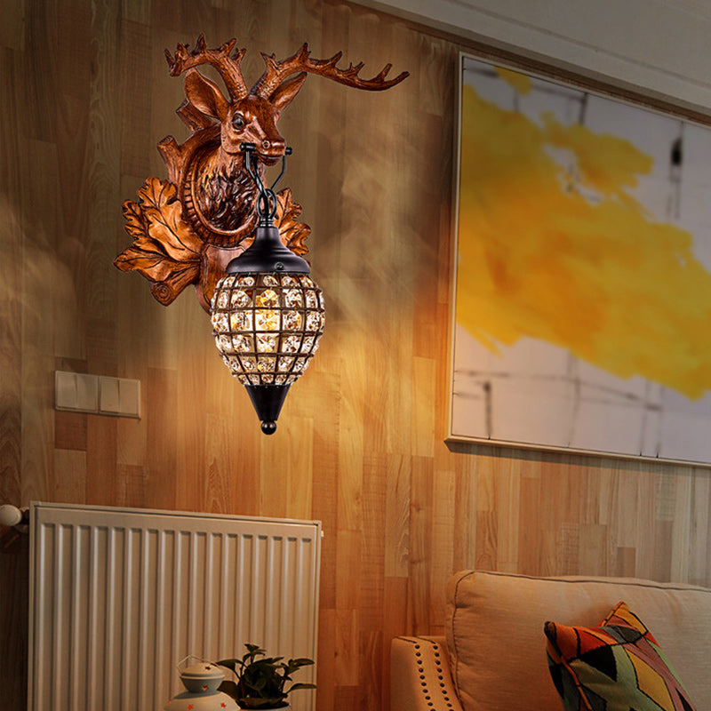 Deer Antler Iron Resin Wall Lamp