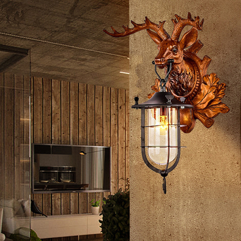 Deer Antler Iron Resin Wall Lamp