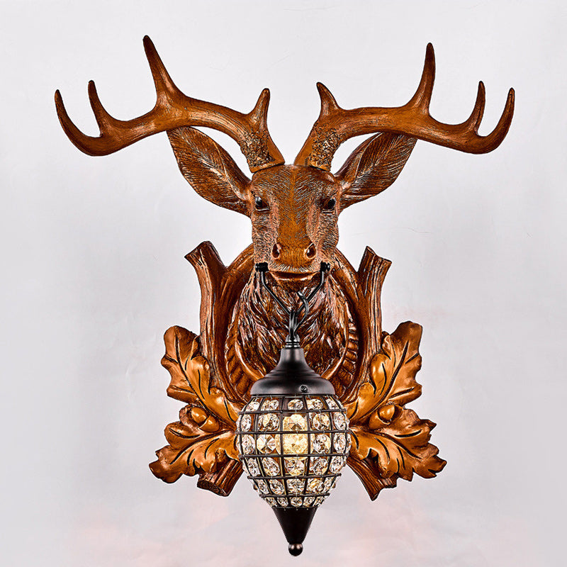 Deer Antler Iron Resin Wall Lamp