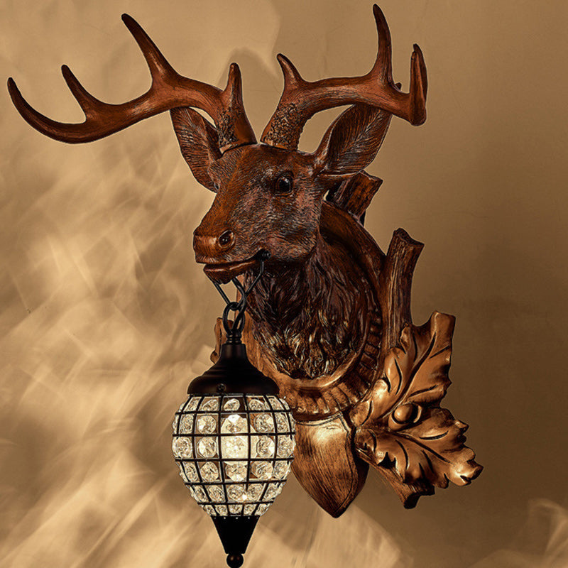 Deer Antler Iron Resin Wall Lamp