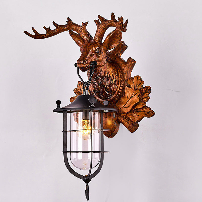 Deer Antler Iron Resin Wall Lamp