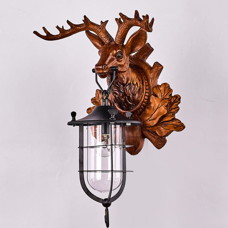 Deer Antler Iron Resin Wall Lamp