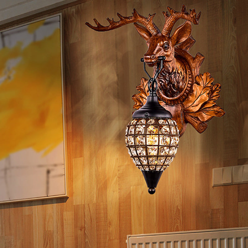Deer Antler Iron Resin Wall Lamp
