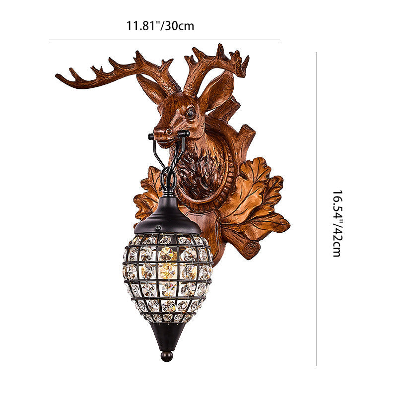 Deer Antler Iron Resin Wall Lamp