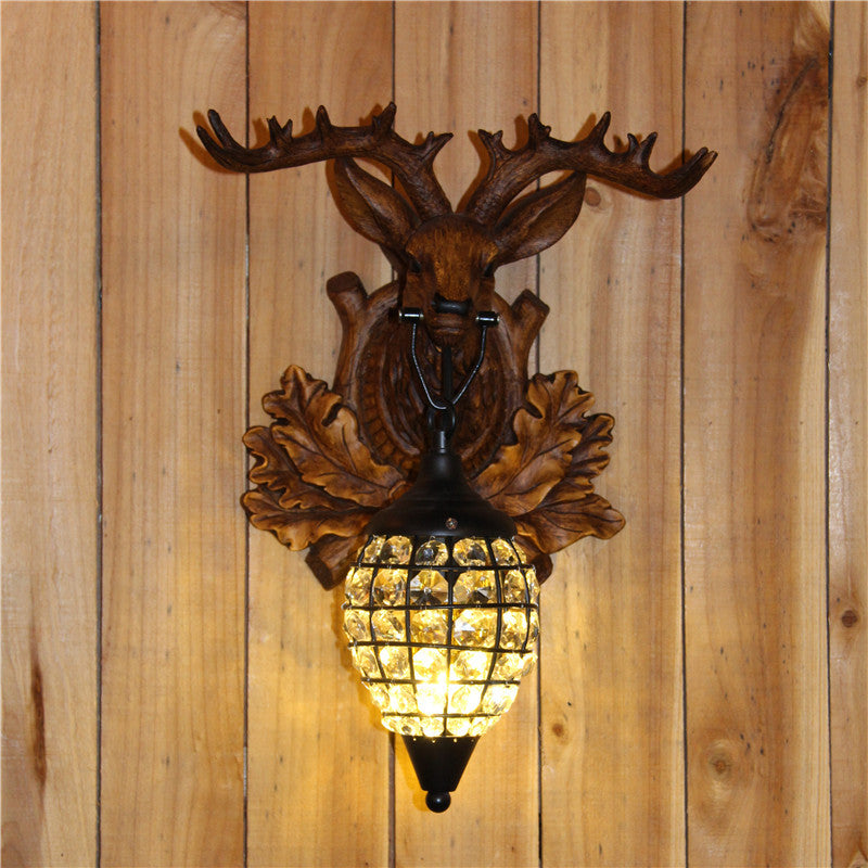 Deer Antler Iron Resin Wall Lamp