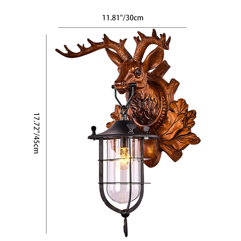 Deer Antler Iron Resin Wall Lamp