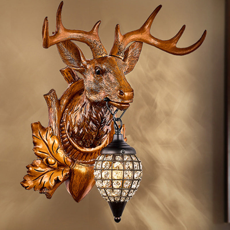 Deer Antler Iron Resin Wall Lamp
