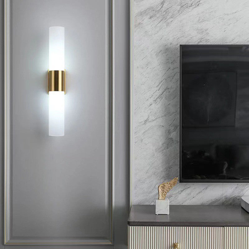 Cylinder Iron Acrylic Living 2-Light Wall Lamp