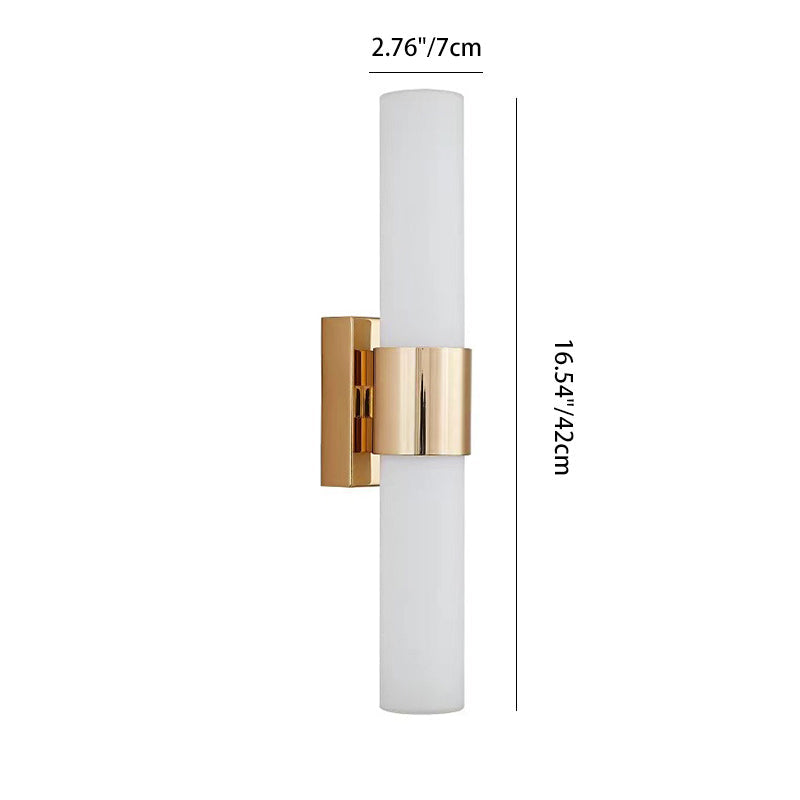 Cylinder Iron Acrylic Living 2-Light Wall Lamp