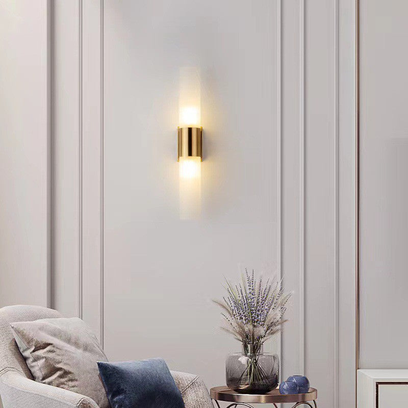 Cylinder Iron Acrylic Living 2-Light Wall Lamp