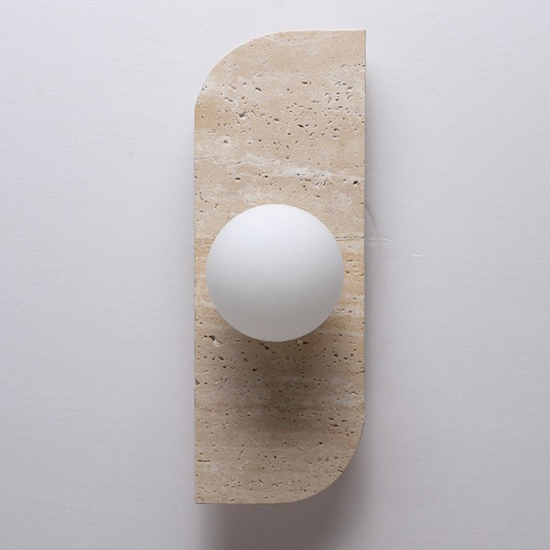 Rectangle Round Globe Yellow 2-Light Wall Lamp