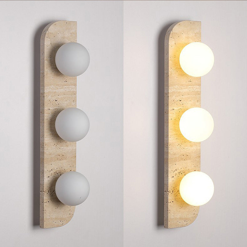 Rectangle Round Globe Yellow 2-Light Wall Lamp