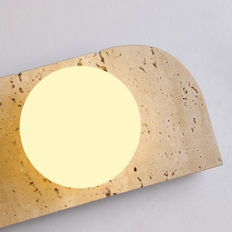 Rectangle Round Globe Yellow 2-Light Wall Lamp
