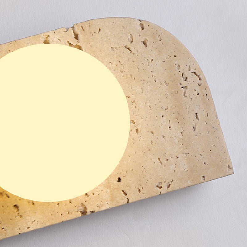 Rectangle Round Globe Yellow 2-Light Wall Lamp