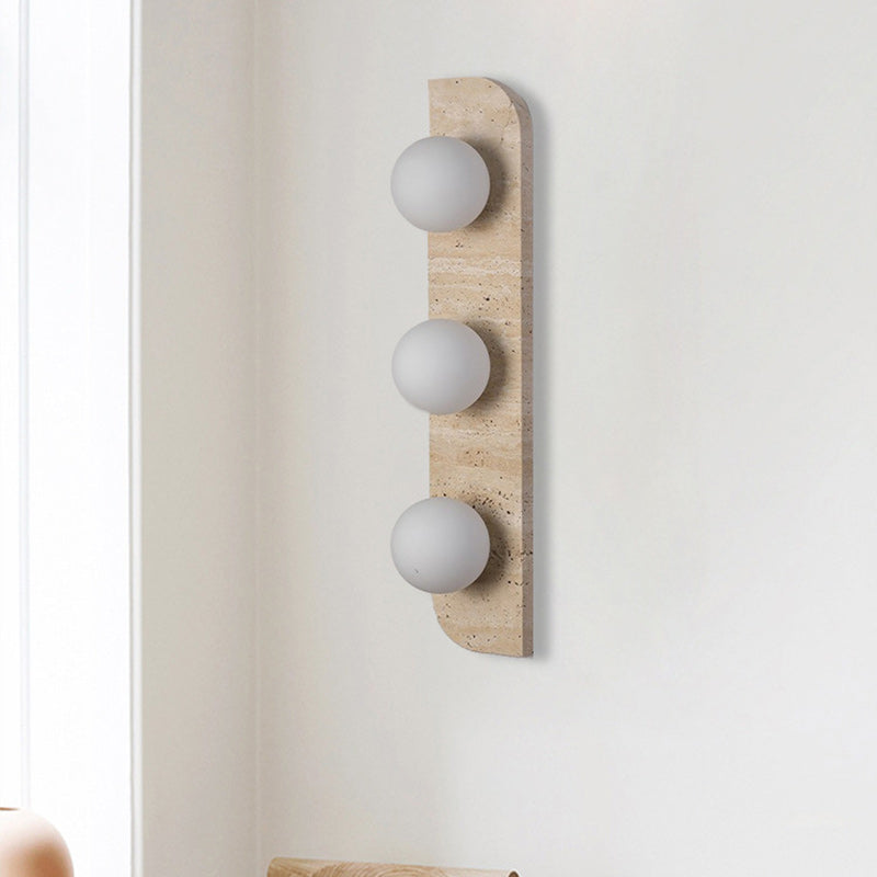 Rectangle Round Globe Yellow 2-Light Wall Lamp