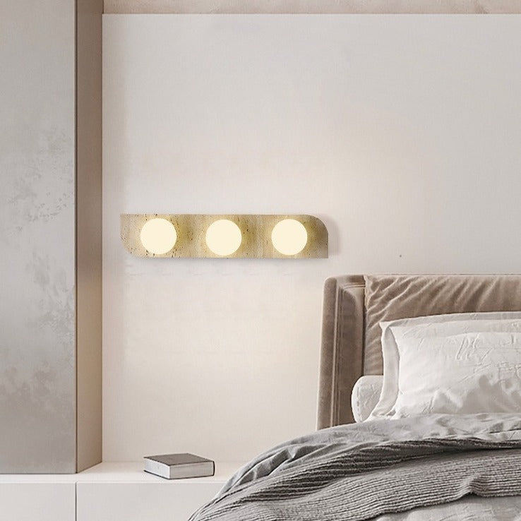 Rectangle Round Globe Yellow 2-Light Wall Lamp