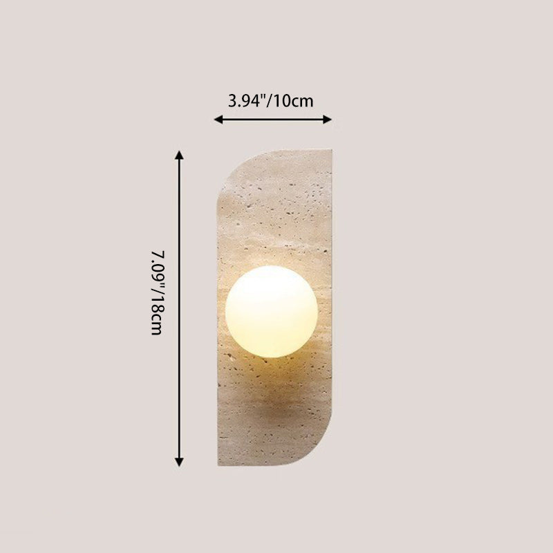 Rectangle Round Globe Yellow 2-Light Wall Lamp