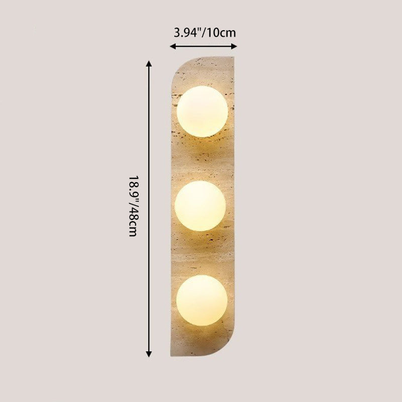 Rectangle Round Globe Yellow 2-Light Wall Lamp